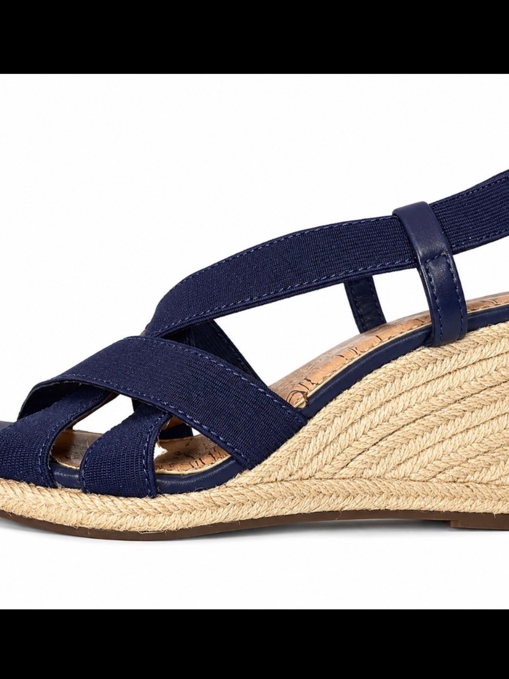 Merona  Navy Blue Espadrille Wedge Strappy Slingback Sandals SZ 5.5 summer